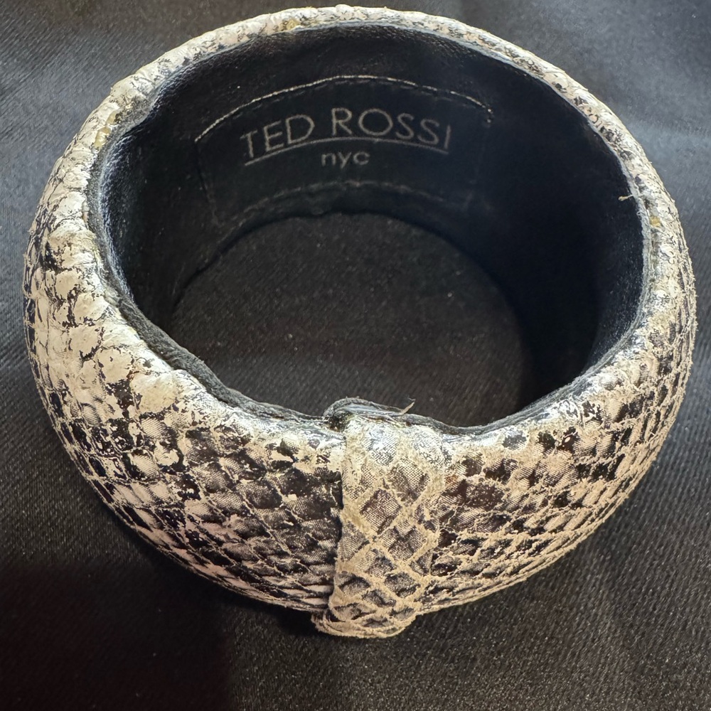 Ted Rossi Snakeskin Bracelet - Black and White